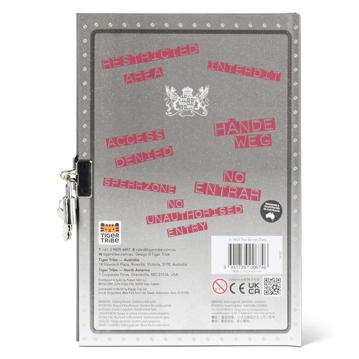 Tiger Tribe Gift Stationery Lockable Diary - Top Secret