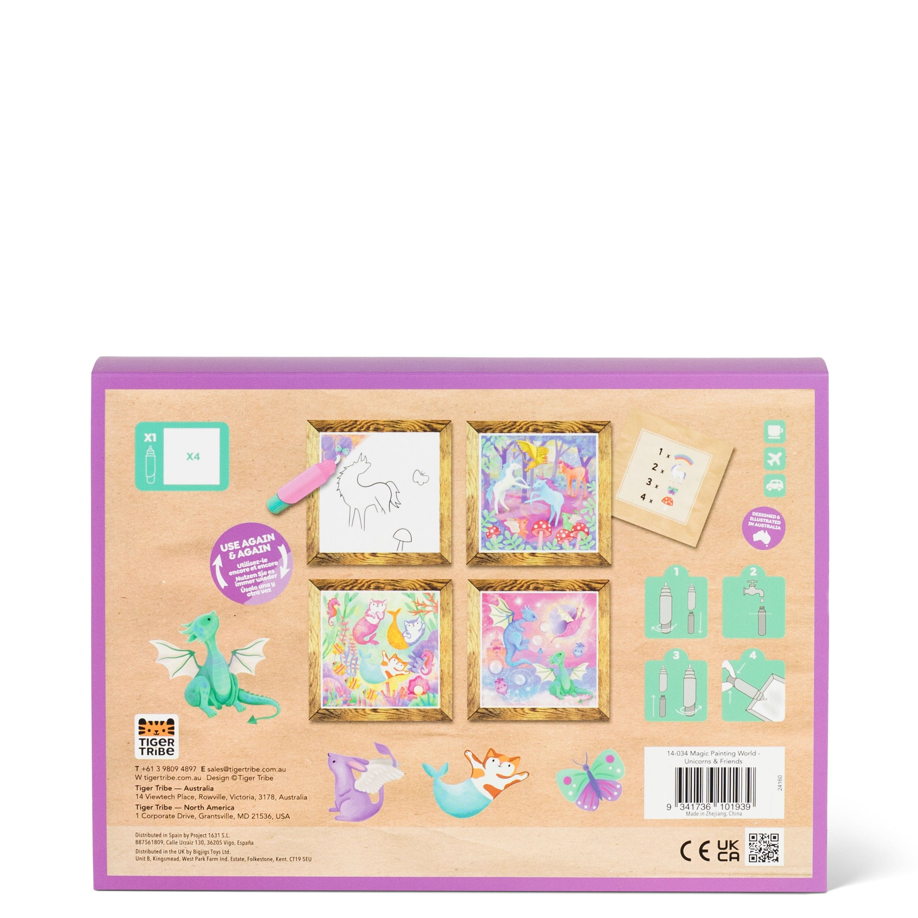 Tiger Tribe Gift Stationery Magic Painting World - Unicorns & Friends