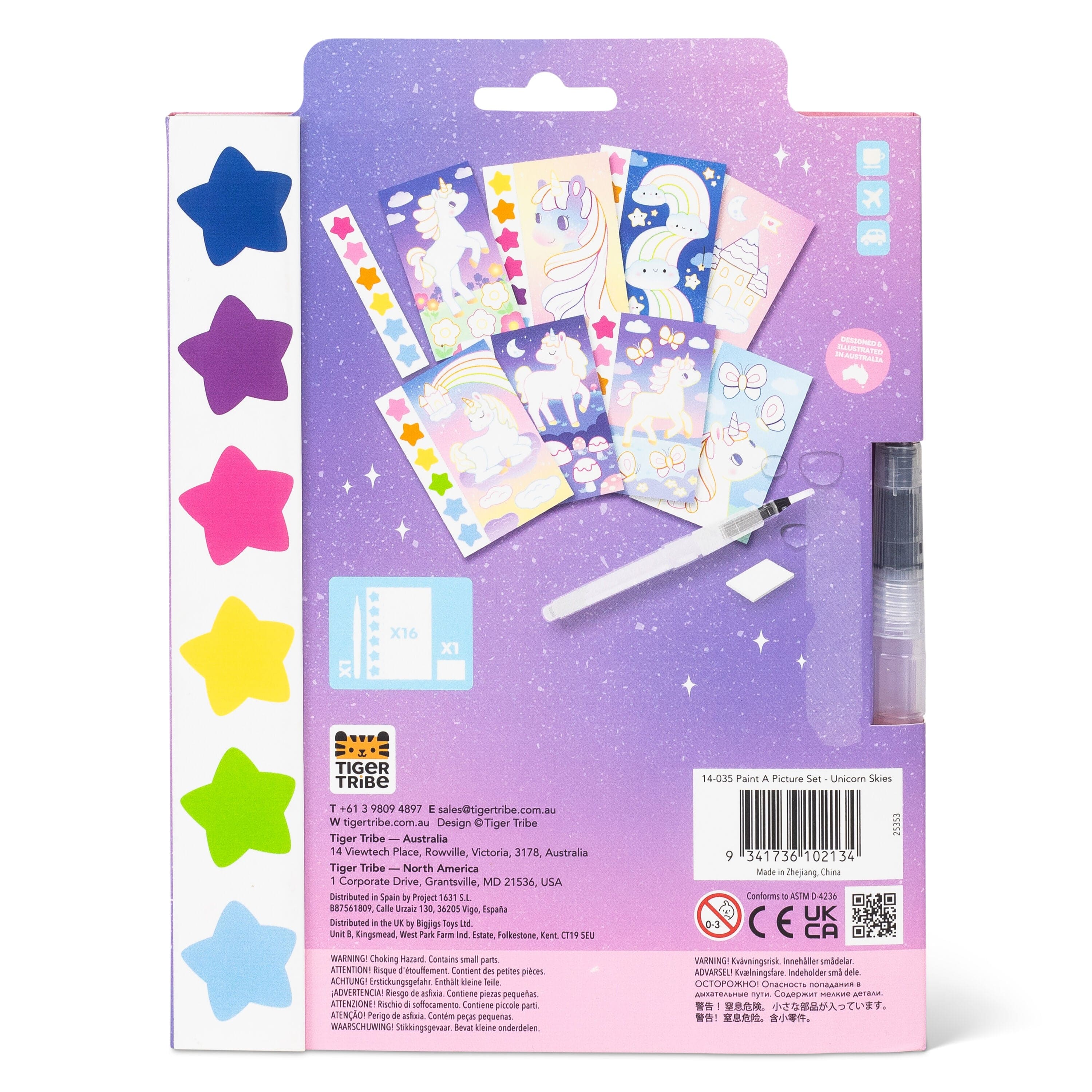 Tiger Tribe Gift Stationery Paint A Picture Set - Unicorn Skies