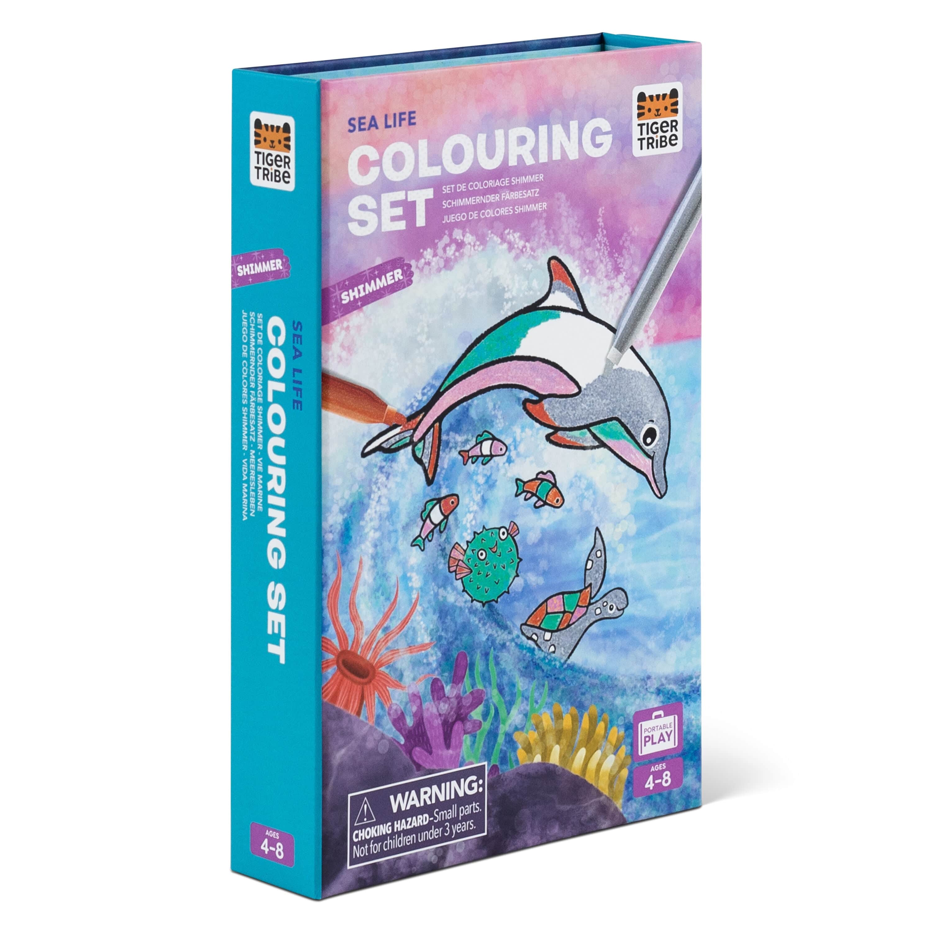 Tiger Tribe Gift Stationery Shimmer Colouring Set - Sea Life