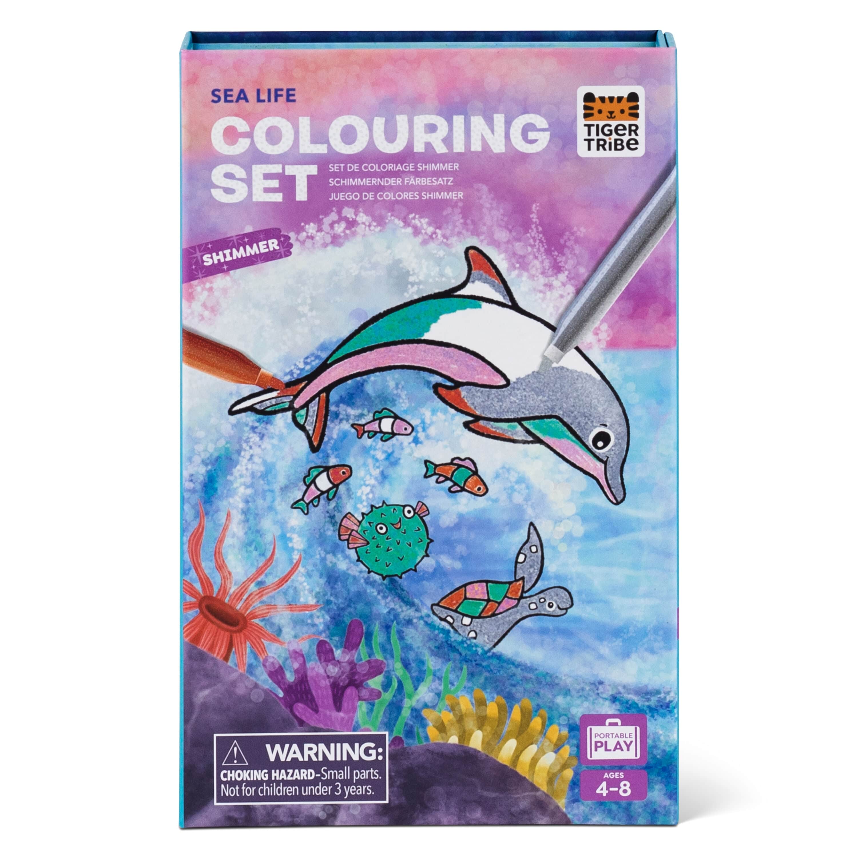Tiger Tribe Gift Stationery Shimmer Colouring Set - Sea Life