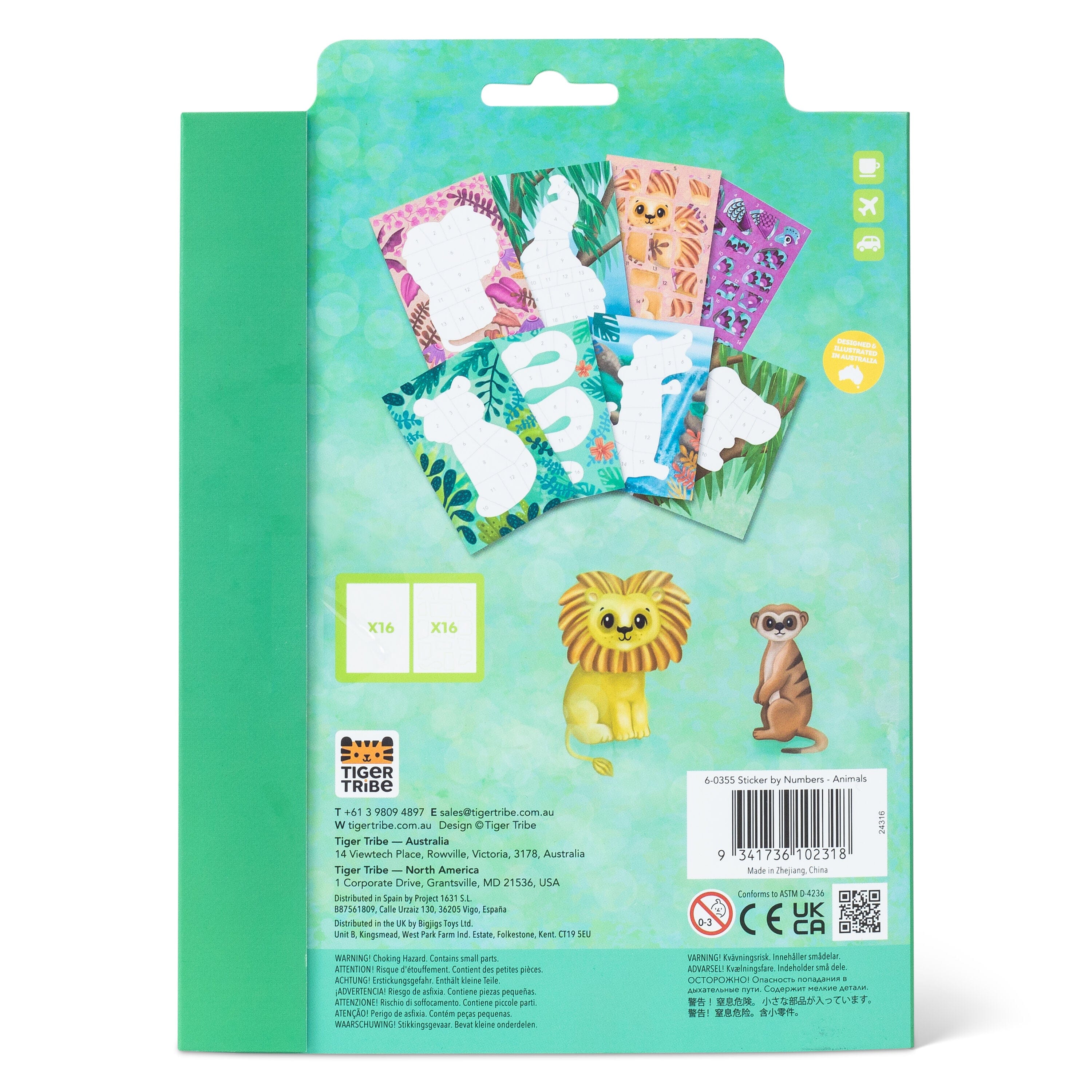 Tiger Tribe Gift Stationery Sticker by Numbers - Animals