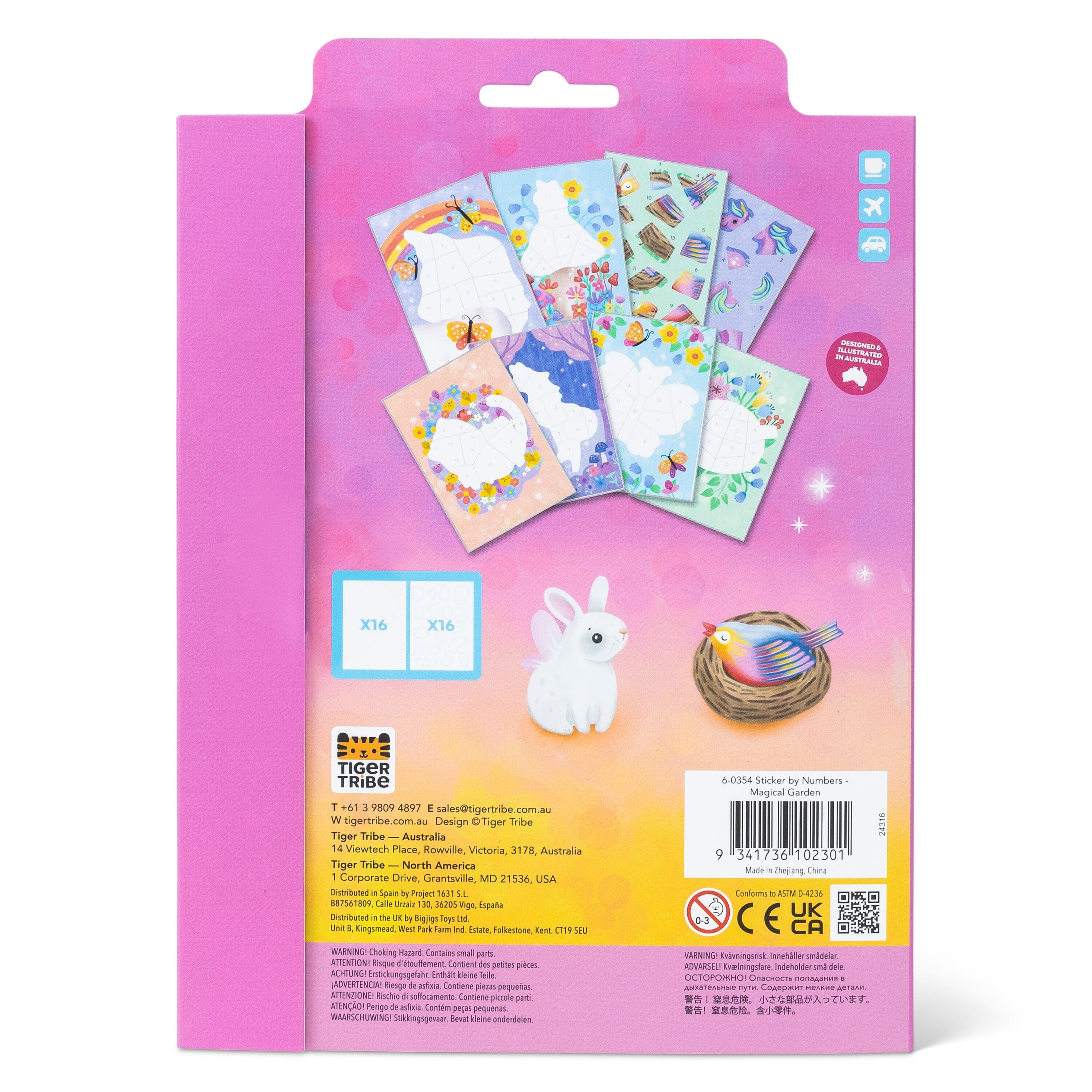 Tiger Tribe Gift Stationery Sticker by Numbers - Magical Garden
