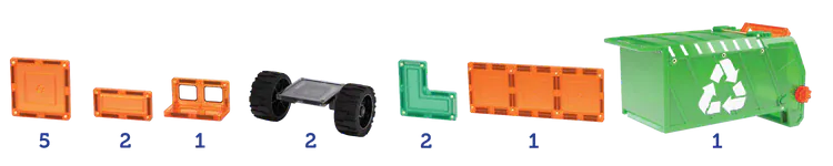 TileTek Toys TileTek -14 Piece Mega Recycling Truck