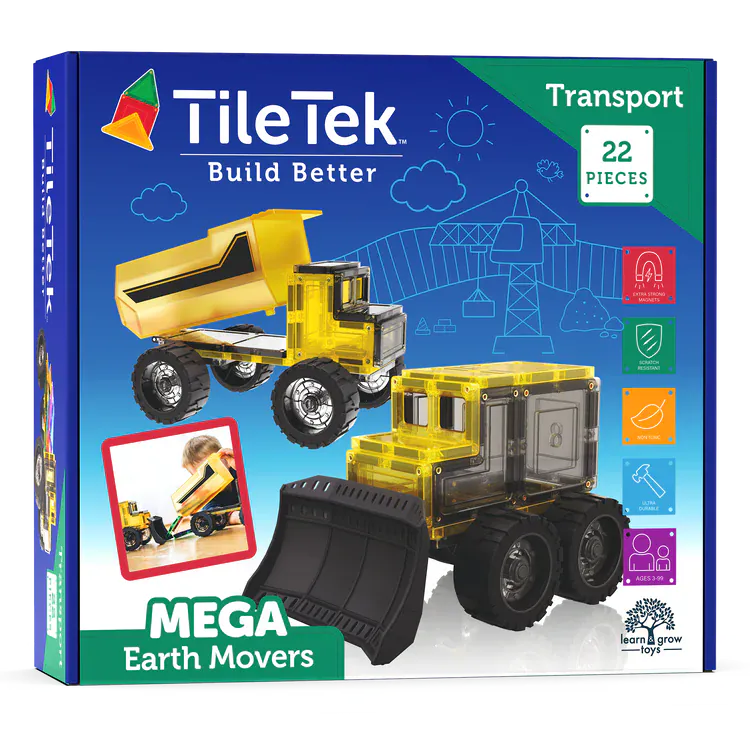 TileTek Toys TileTek -22 Piece Mega Earth Movers