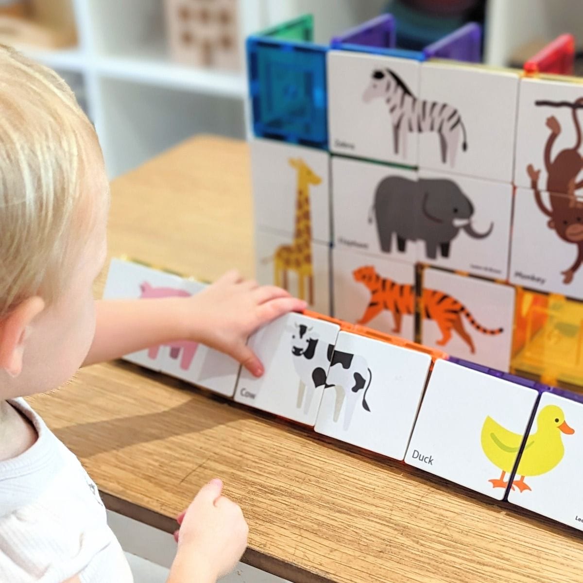TileTek Toys TileTek - 40 Piece Magnetic Tile Toppers - Animal Pack