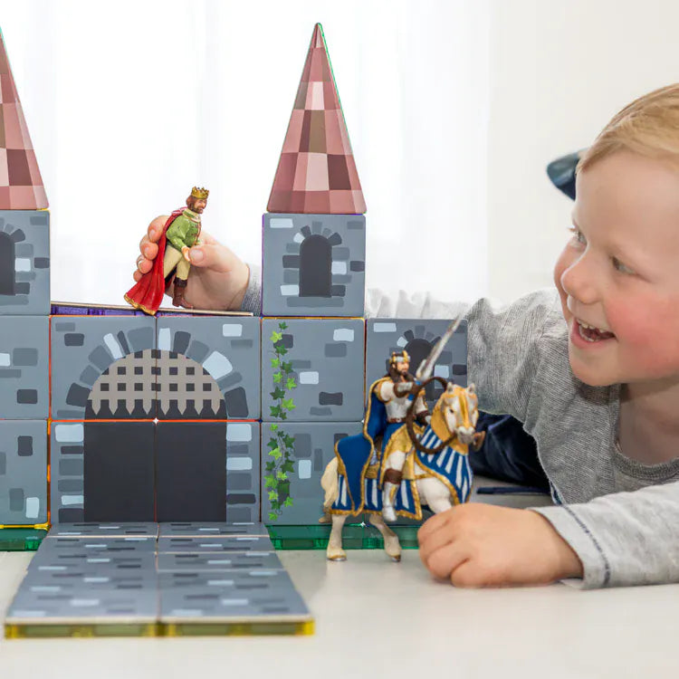 TileTek Toys TileTek - 40 Piece Magnetic Tile Toppers - Castle Pack
