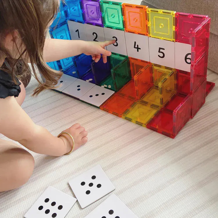 TileTek Toys TileTek - 40 Piece Magnetic Tile Toppers - Numbers