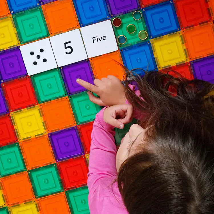 TileTek Toys TileTek - 40 Piece Magnetic Tile Toppers - Numbers