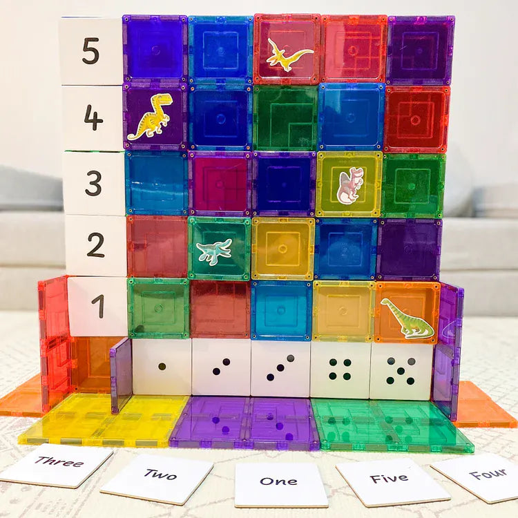 TileTek Toys TileTek - 40 Piece Magnetic Tile Toppers - Numbers