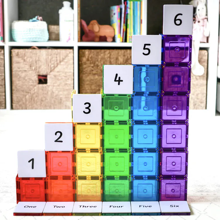 TileTek Toys TileTek - 40 Piece Magnetic Tile Toppers - Numbers