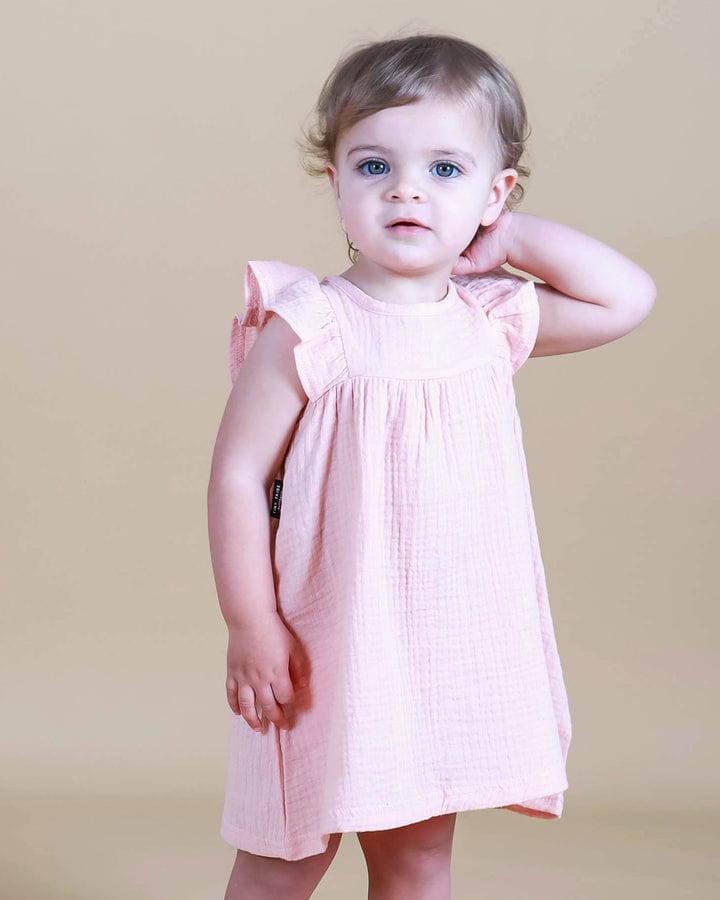 Tiny Tribe Girls Dress Woven Flutter Dress