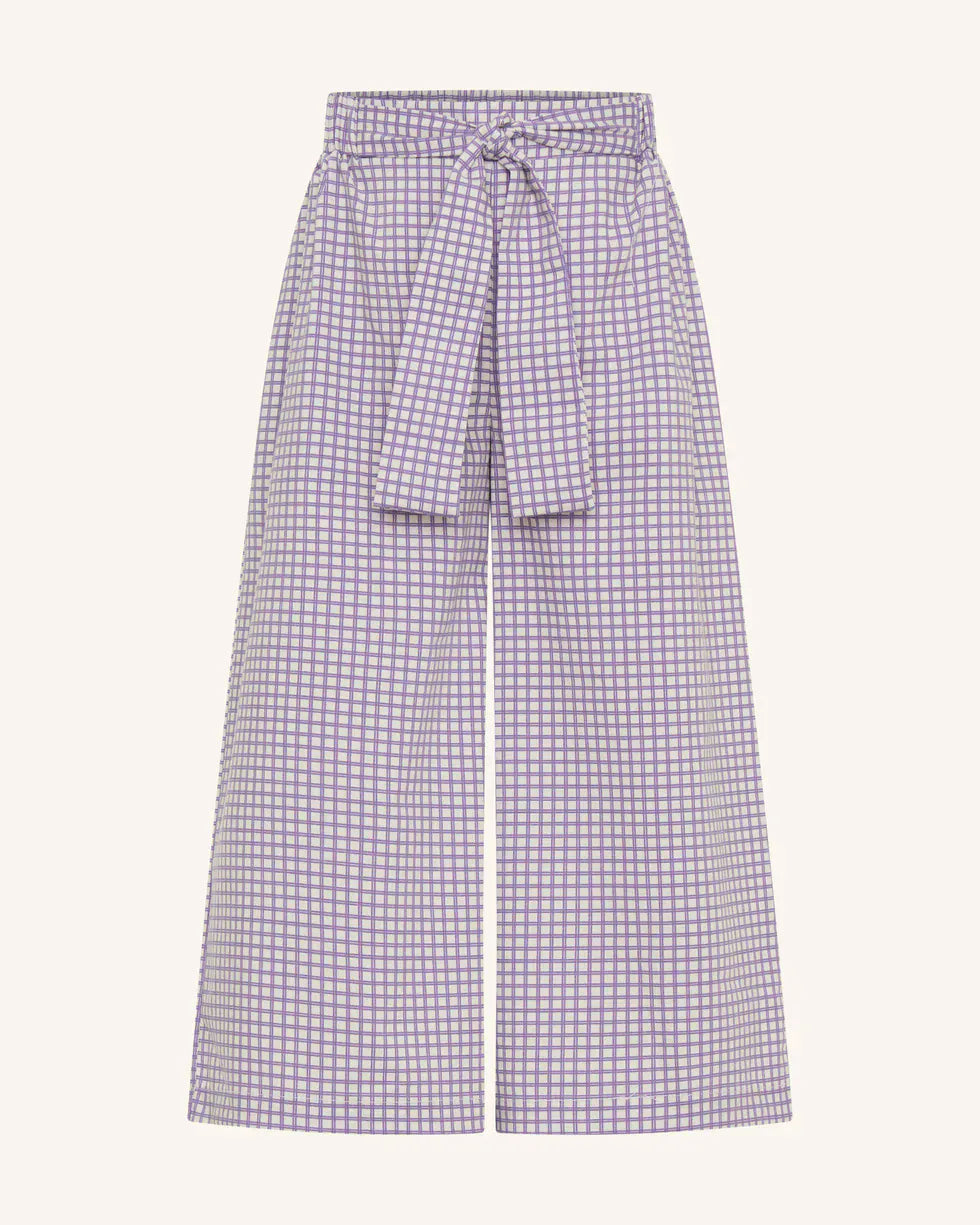Tiny Tribe Girls Pant Lilac Wide Leg Sash Pant