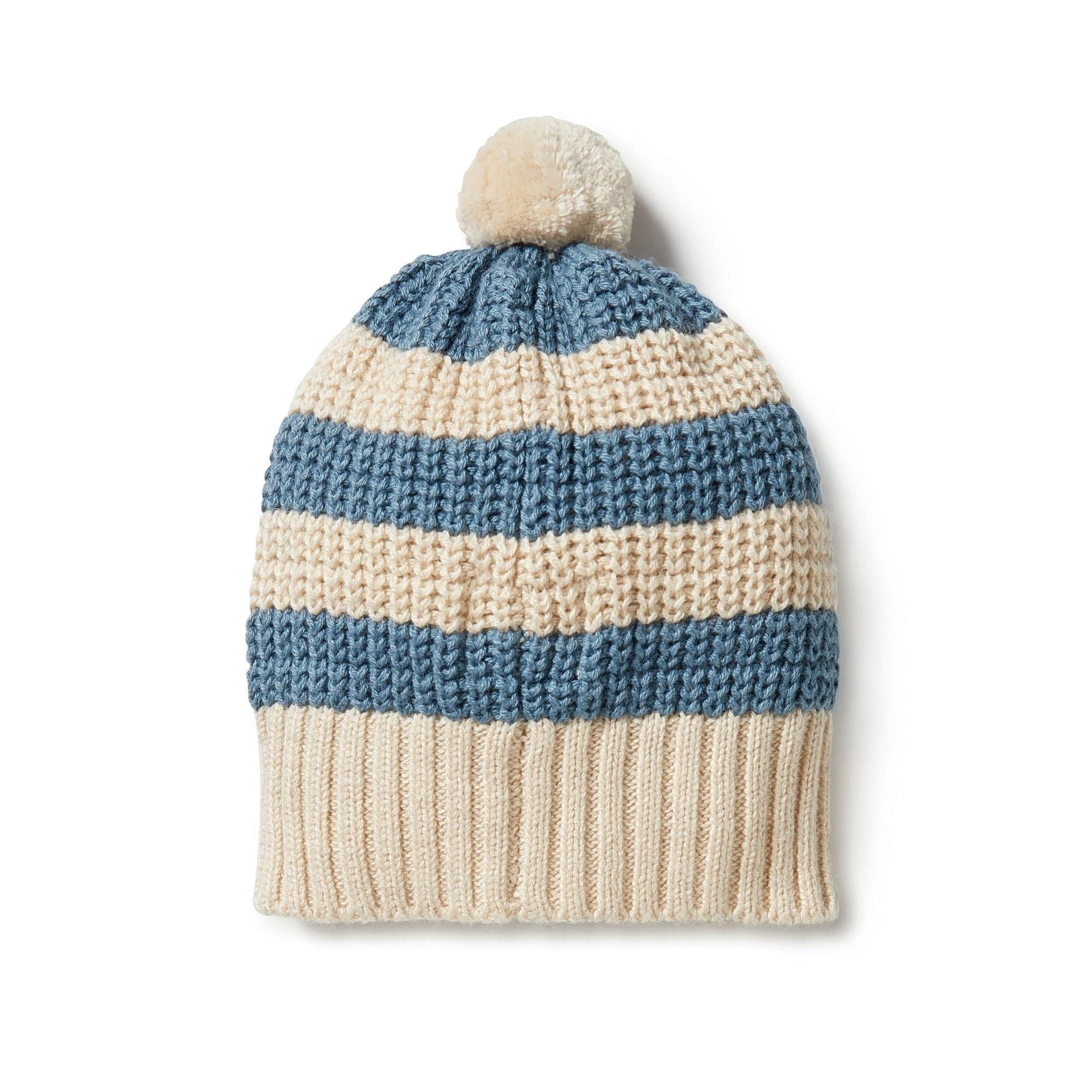 Wilson & Frenchy Accessories Hats Knitted Stripe Hat - Bluestone