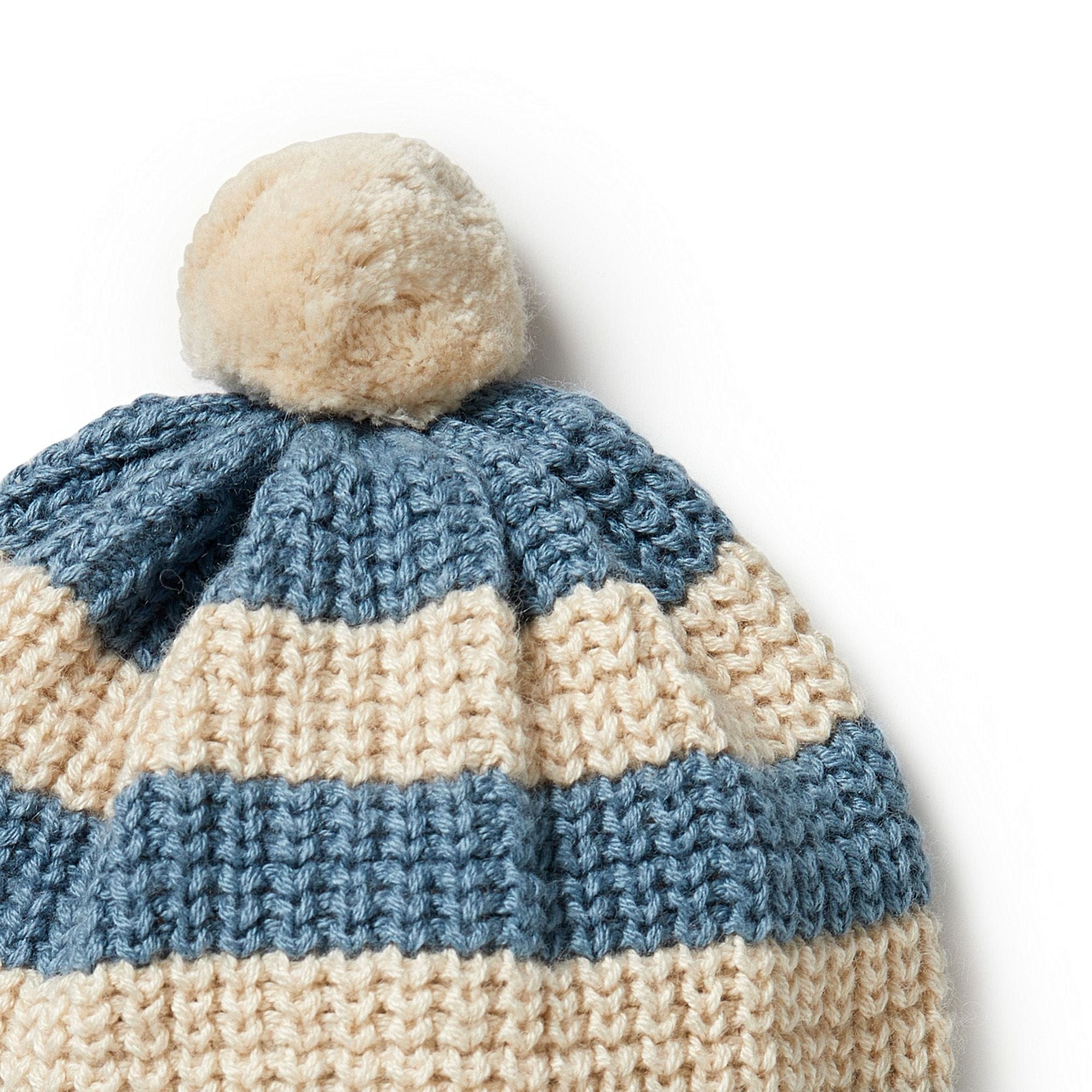 Wilson & Frenchy Accessories Hats Knitted Stripe Hat - Bluestone