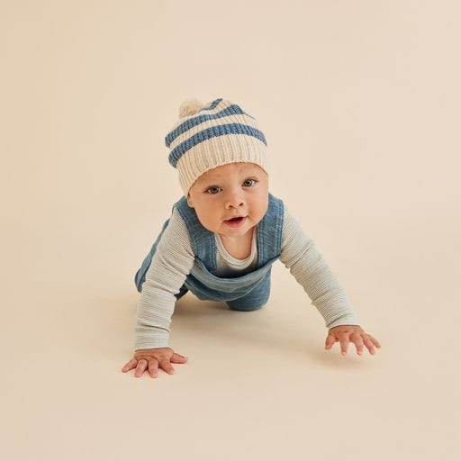 Wilson & Frenchy Accessories Hats Knitted Stripe Hat - Bluestone
