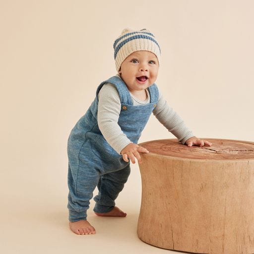 Wilson & Frenchy Accessories Hats Knitted Stripe Hat - Bluestone