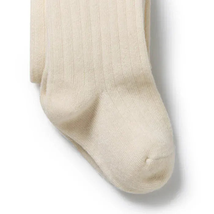 Wilson & Frenchy Accessory Socks Buttermilk Organic Ribbed Tights
