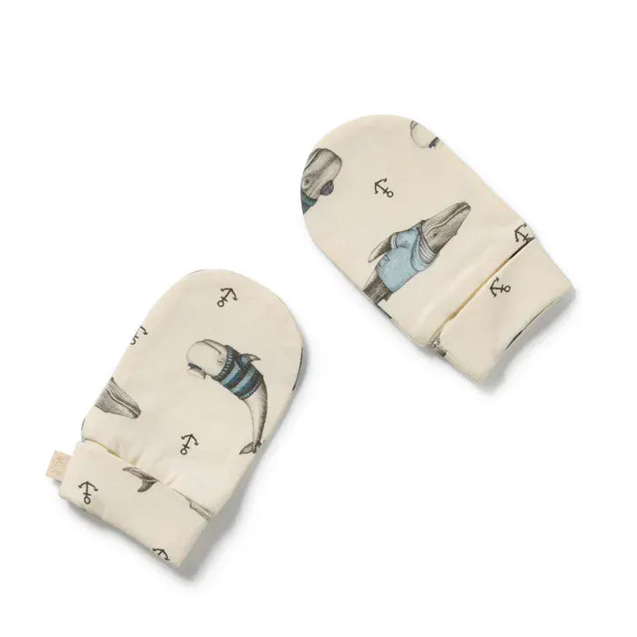 Wilson & Frenchy Baby Accessory Woolly Whales Organic Mittens