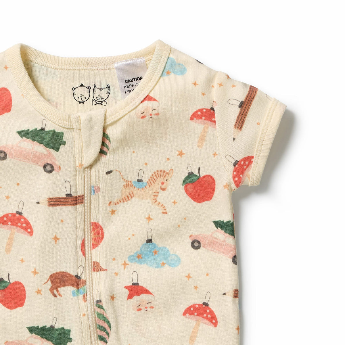 Wilson & Frenchy Boys All In Ones Deck the Halls Organic Rib Boyleg Zipsuit