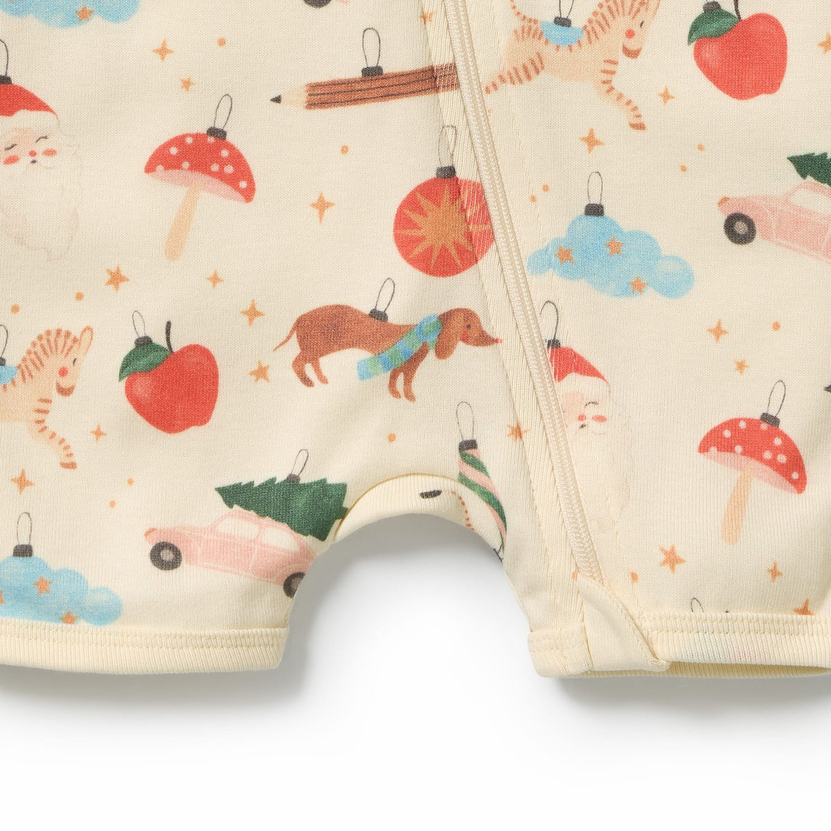 Wilson & Frenchy Boys All In Ones Deck the Halls Organic Rib Boyleg Zipsuit
