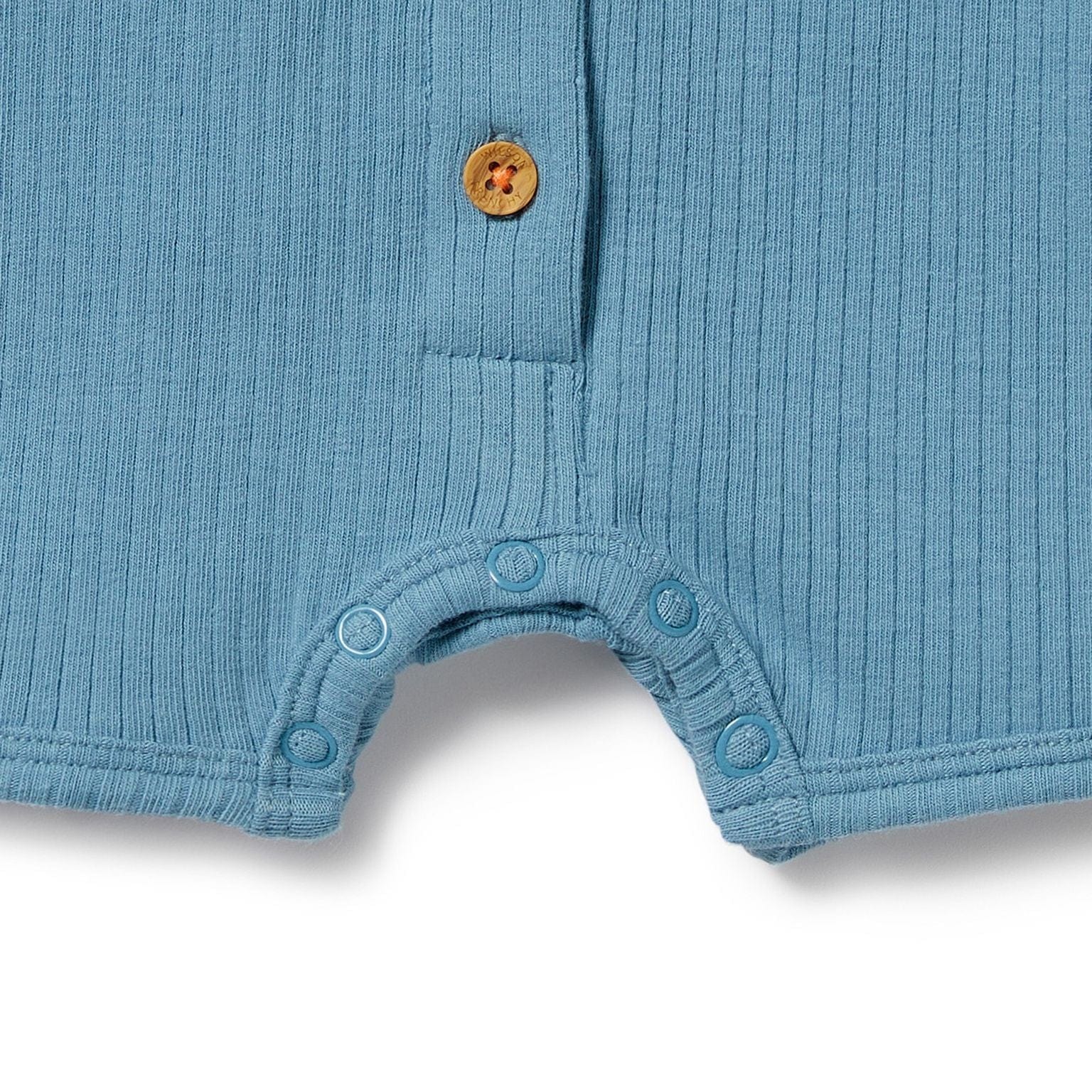 Wilson & Frenchy Boys All In Ones Sky Blue Organic Rib Growsuit