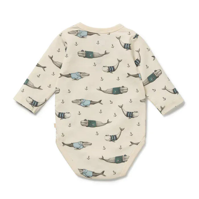 Wilson & Frenchy Boys Onesie Woolly Whales Organic Bodysuit