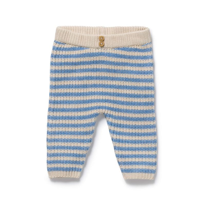Wilson & Frenchy Boys Pants Frosted Blue Organic Knitted Stripe Legging