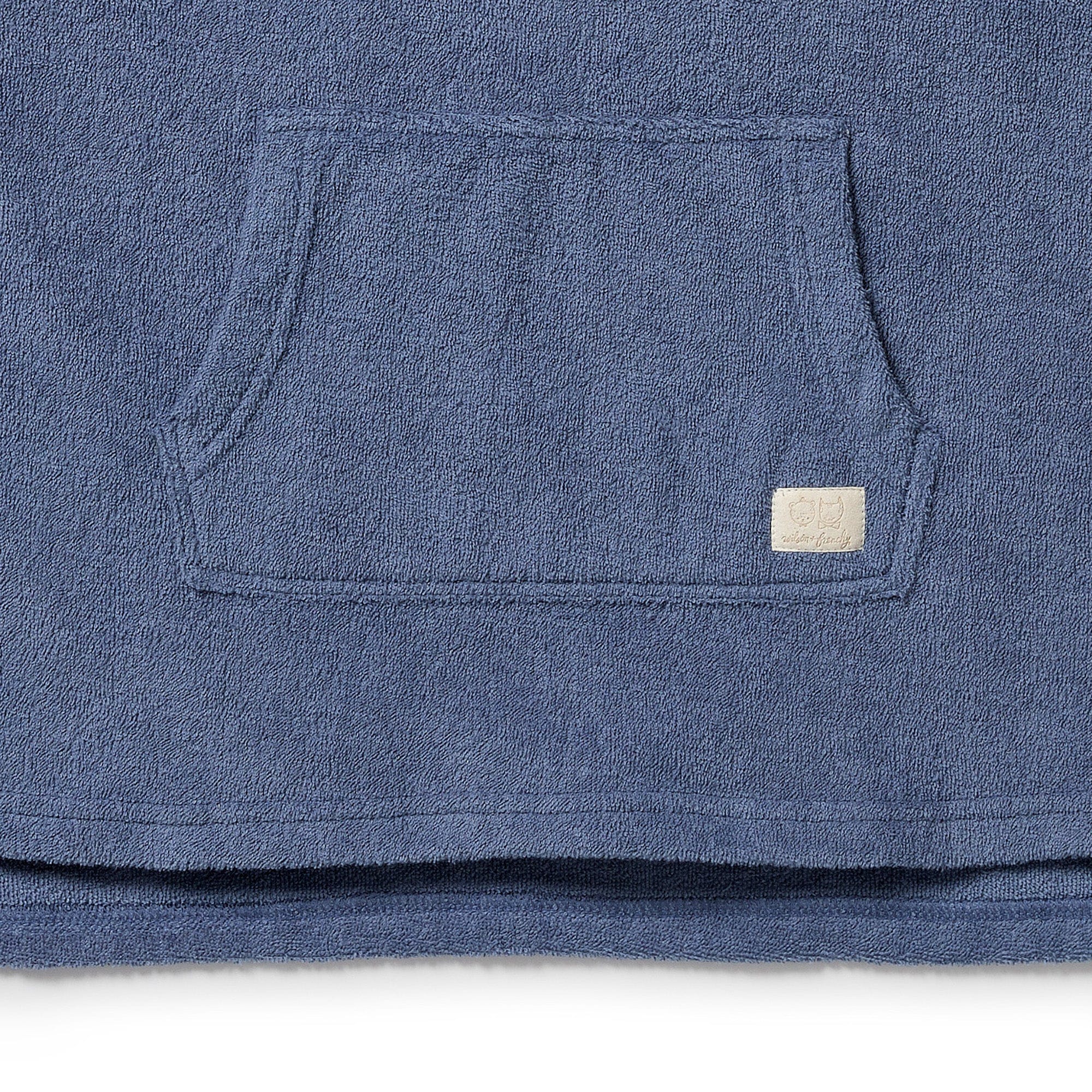 Wilson & Frenchy Boys Swimwear Deep Blue Organic Terry Hooded Poncho
