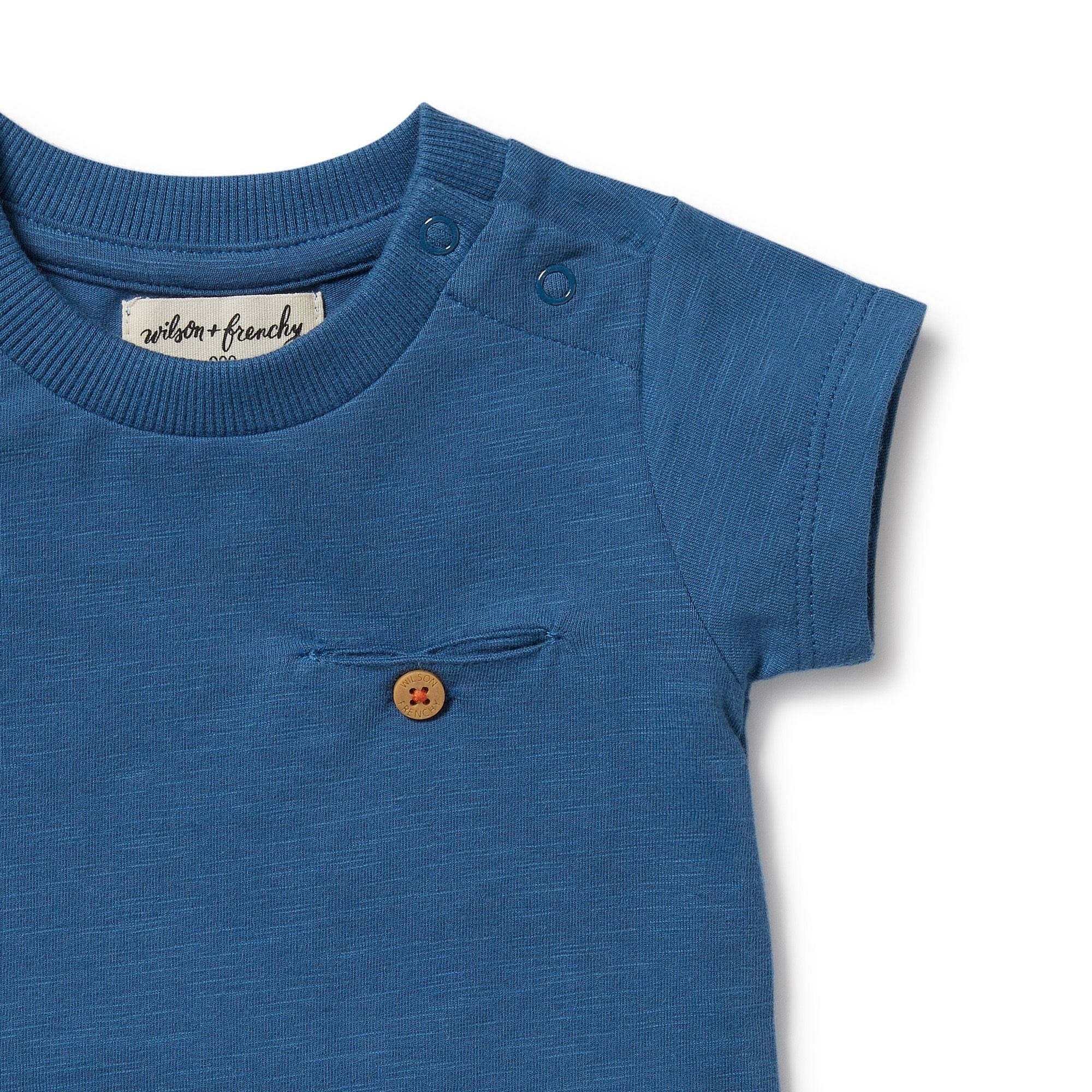 Wilson & Frenchy Boys Tops Dark Blue Organic Pocket Tee