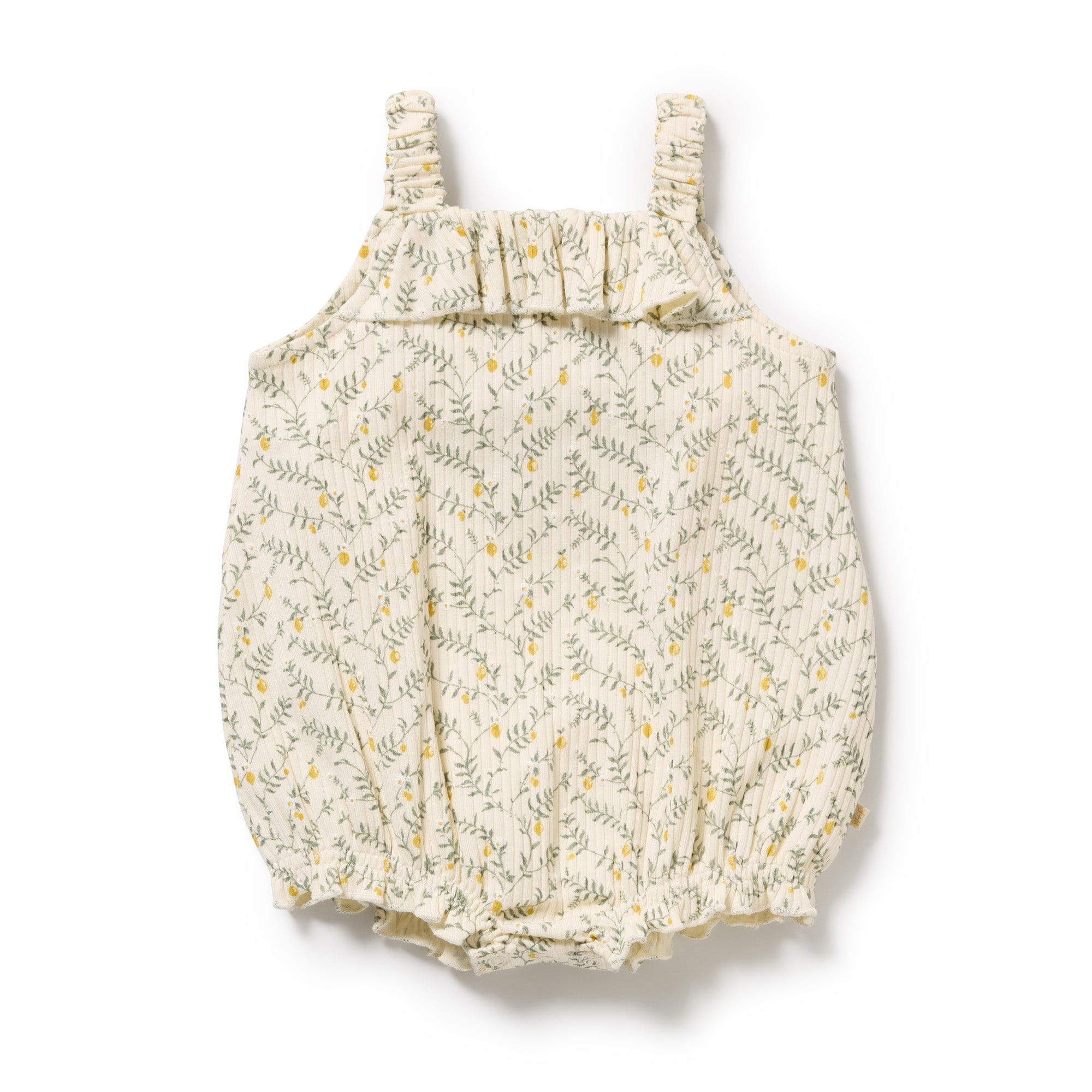 Wilson & Frenchy Girls All In One Lemon Leaf Organic Playsuit