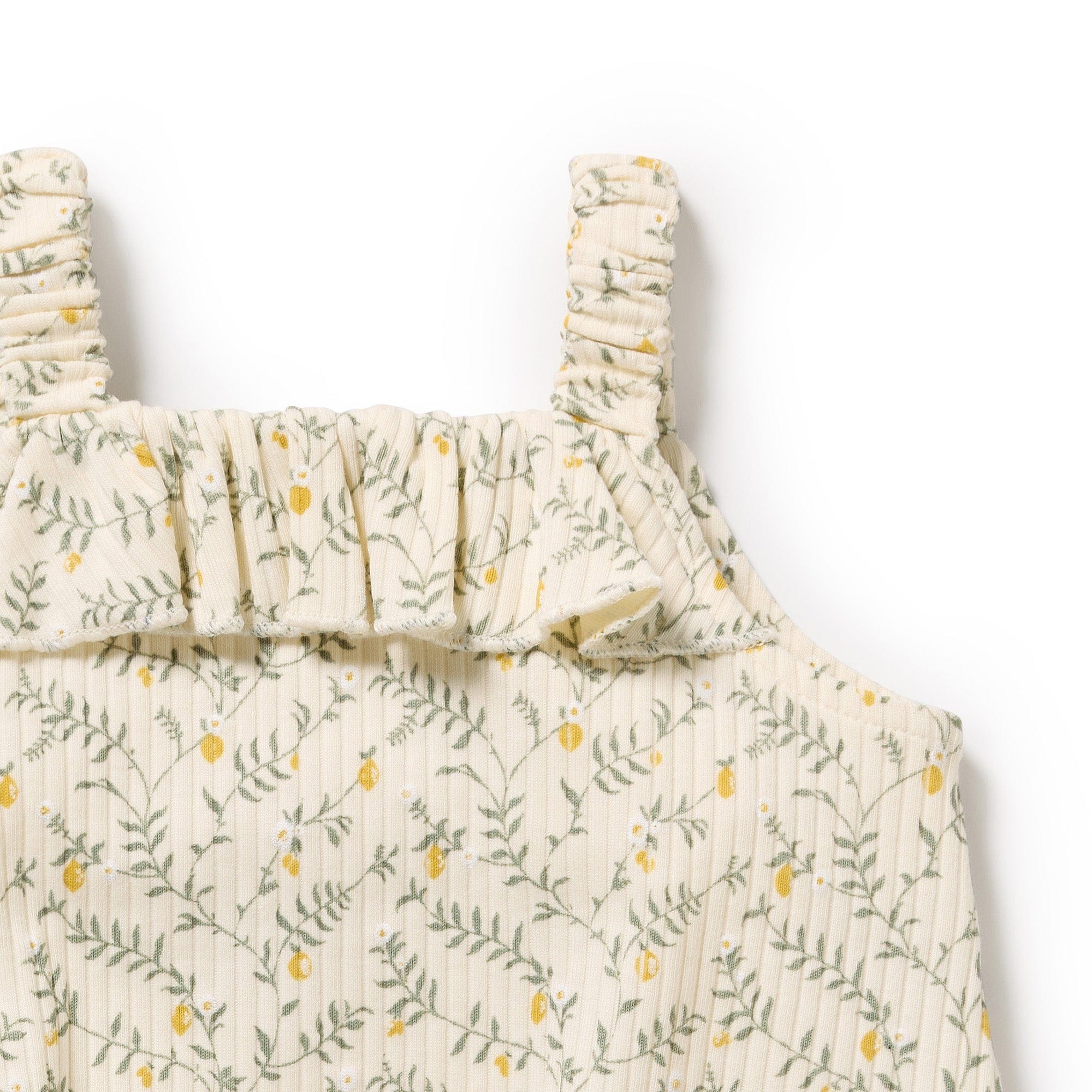 Wilson & Frenchy Girls All In One Lemon Leaf Organic Playsuit