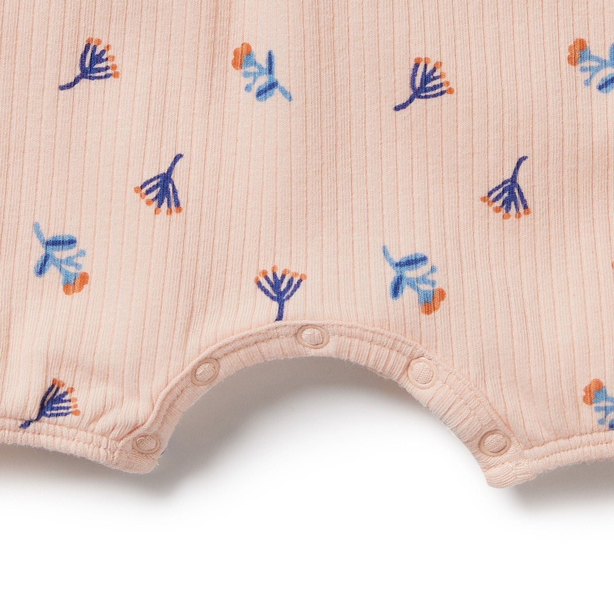 Wilson & Frenchy Girls All In One Little Flower Organic Rib Playsuit