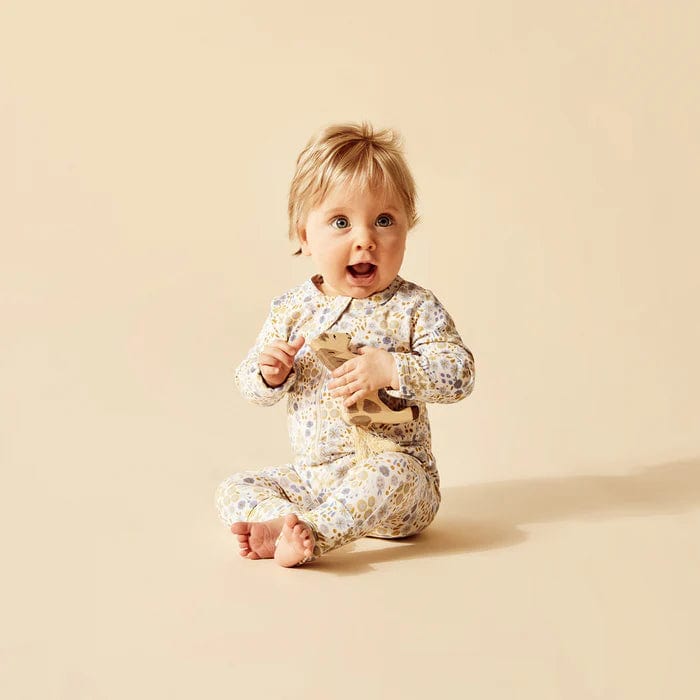 Wilson & Frenchy Girls All In One Little Meadow Organic Zipsuit with Feet