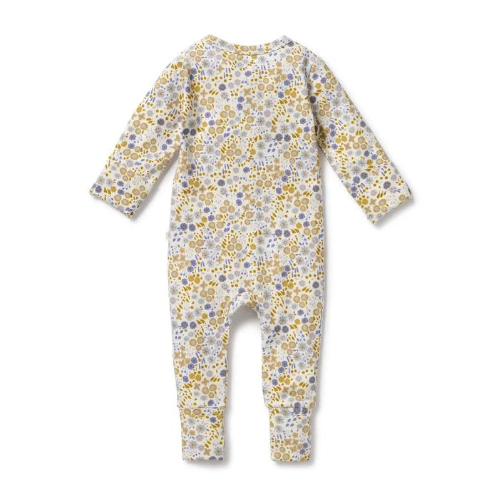 Wilson & Frenchy Girls All In One Little Meadow Organic Zipsuit with Feet