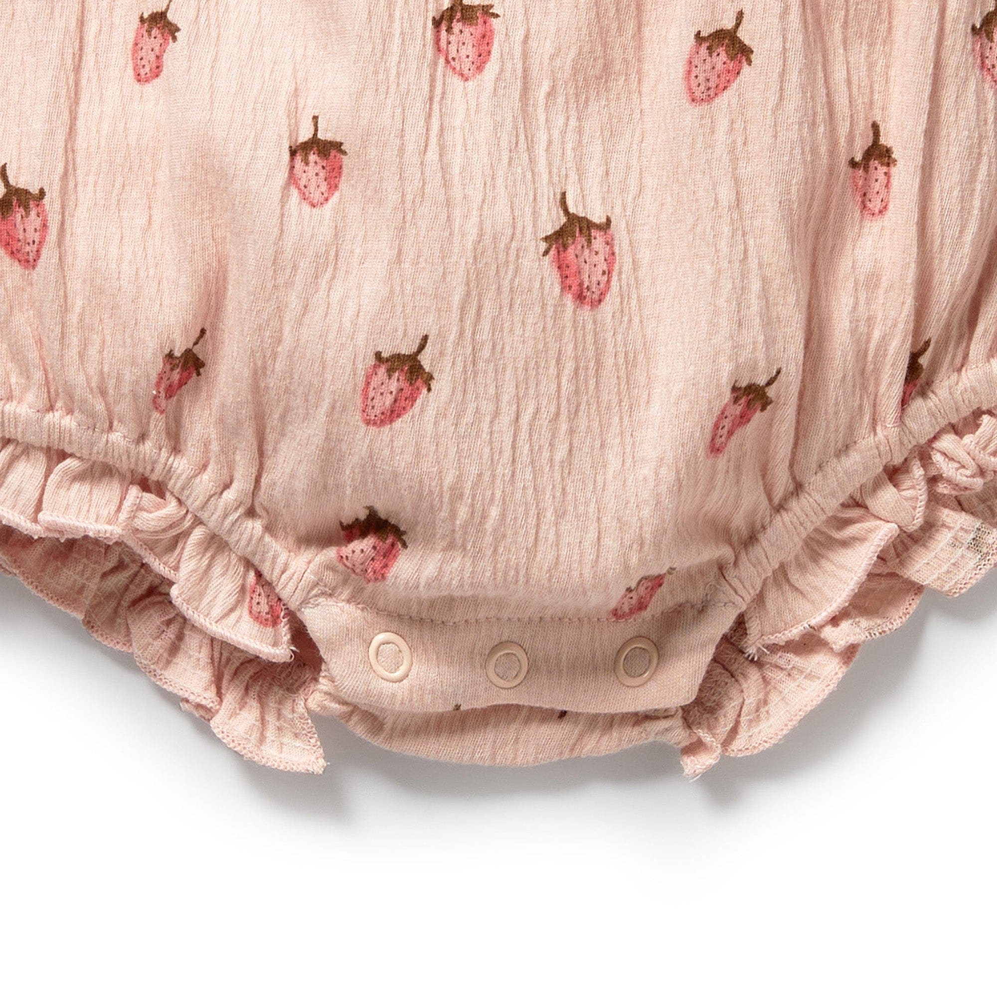 Wilson & Frenchy Girls All In One Strawberry Kisses Organic Tie Playsuit