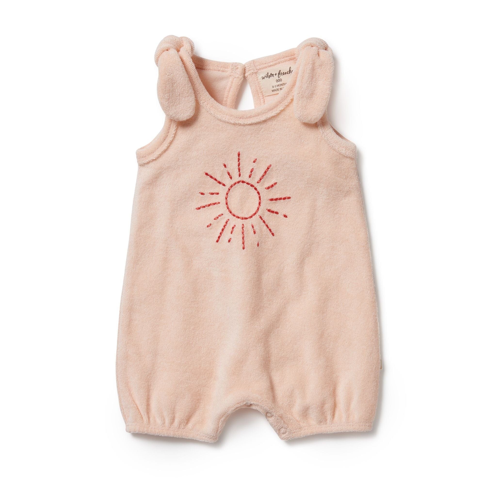 Wilson & Frenchy Girls All In One Sunshine Organic Terry Tie Playsuit