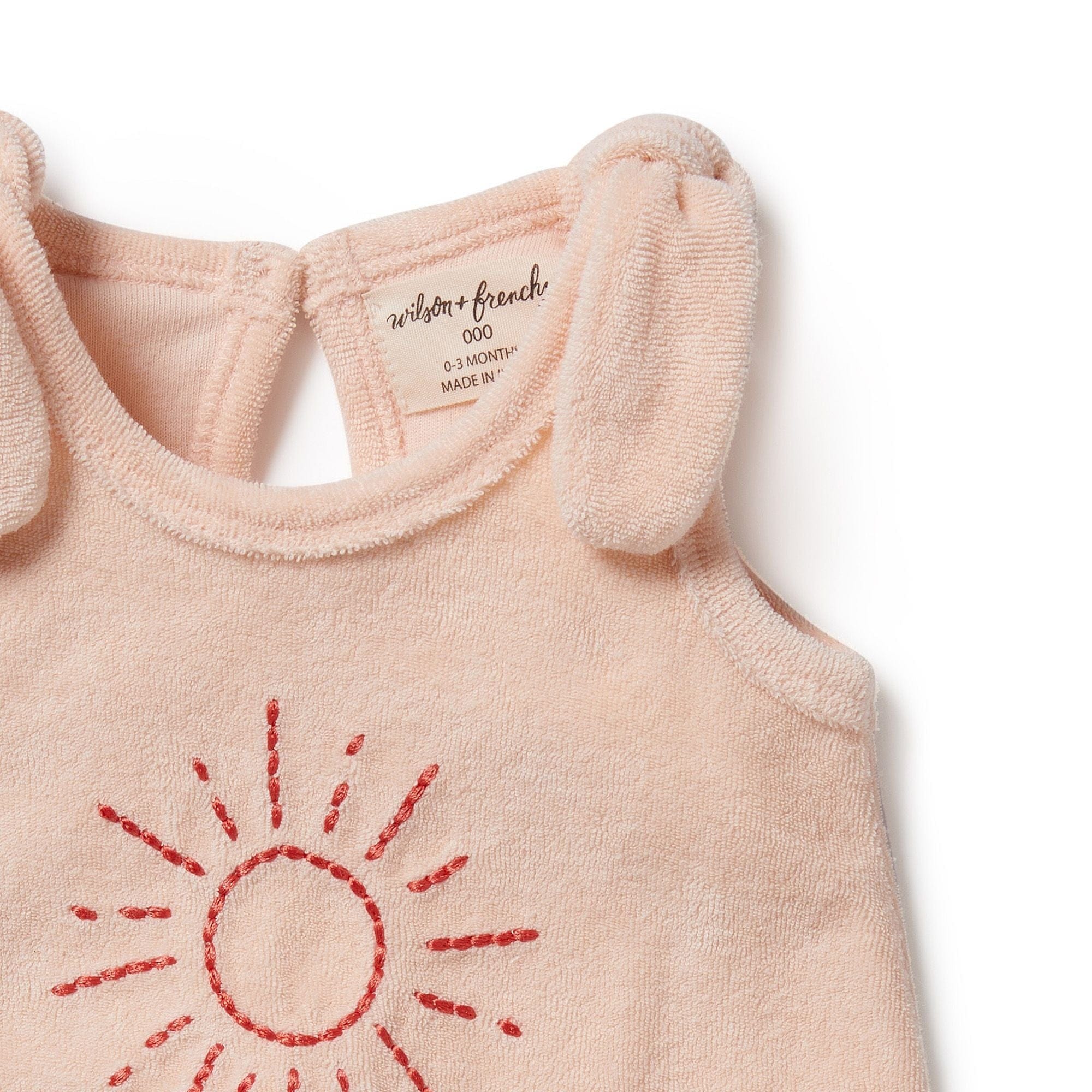 Wilson & Frenchy Girls All In One Sunshine Organic Terry Tie Playsuit