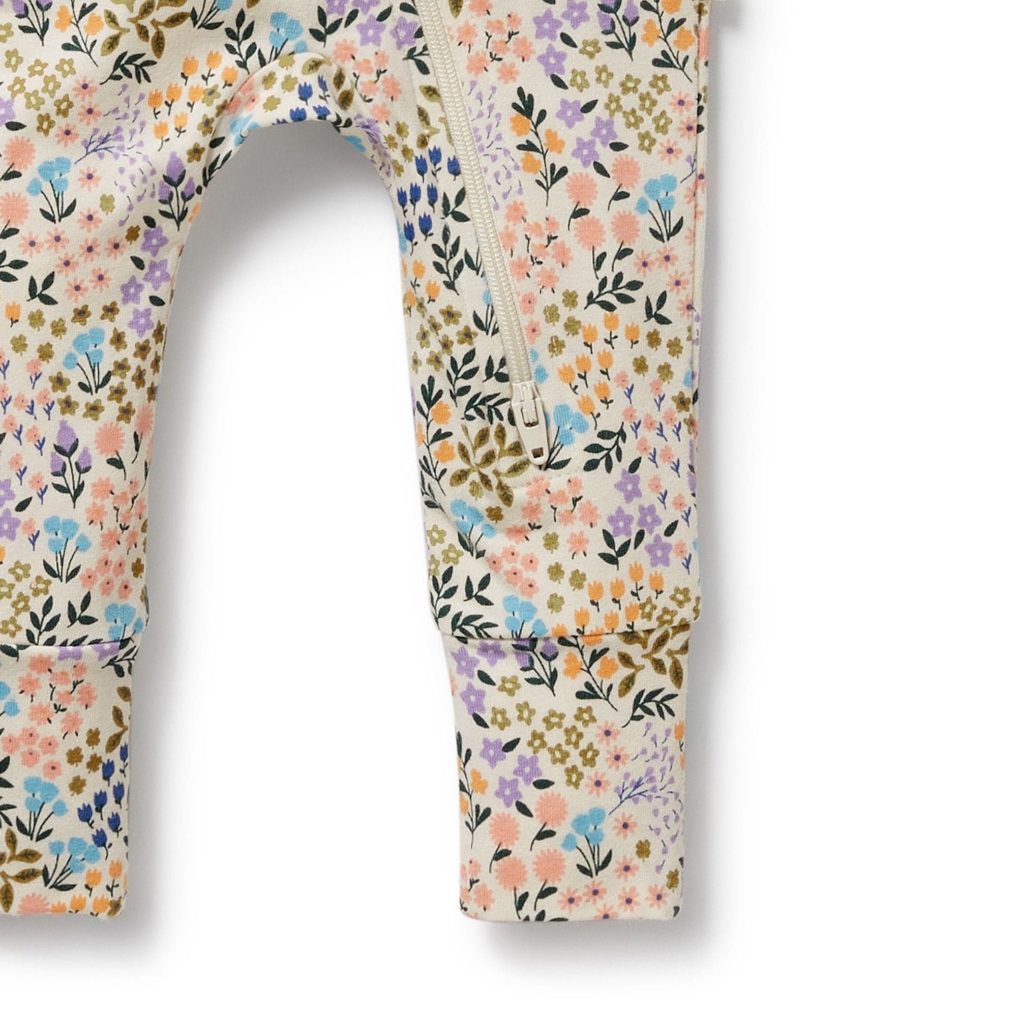 Wilson & Frenchy Girls All In One Tiny Bloom Organic Zipsuit with Feet