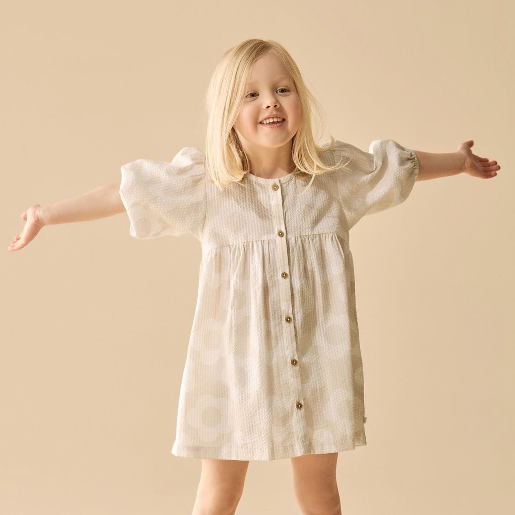Wilson & Frenchy Girls Dress Daisy Bloom Organic Button Dress
