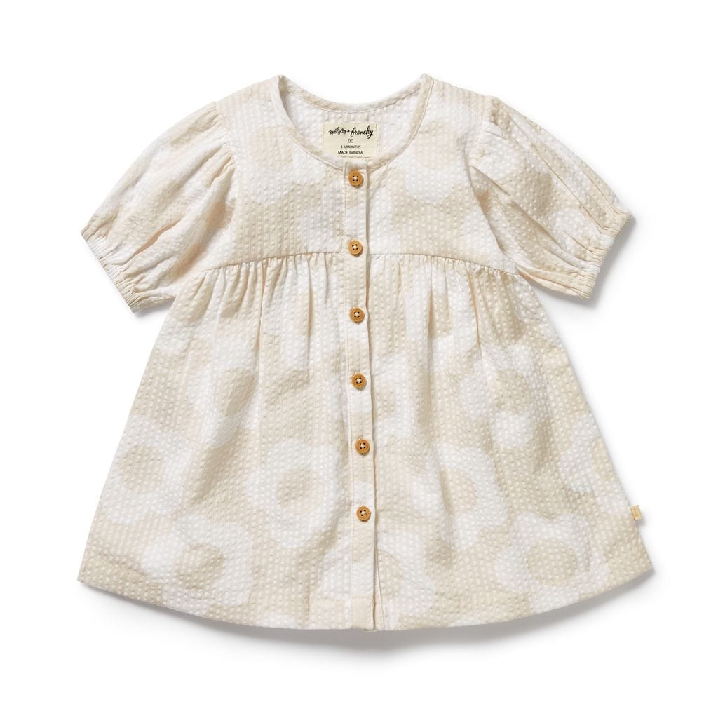 Wilson & Frenchy Girls Dress Daisy Bloom Organic Button Dress