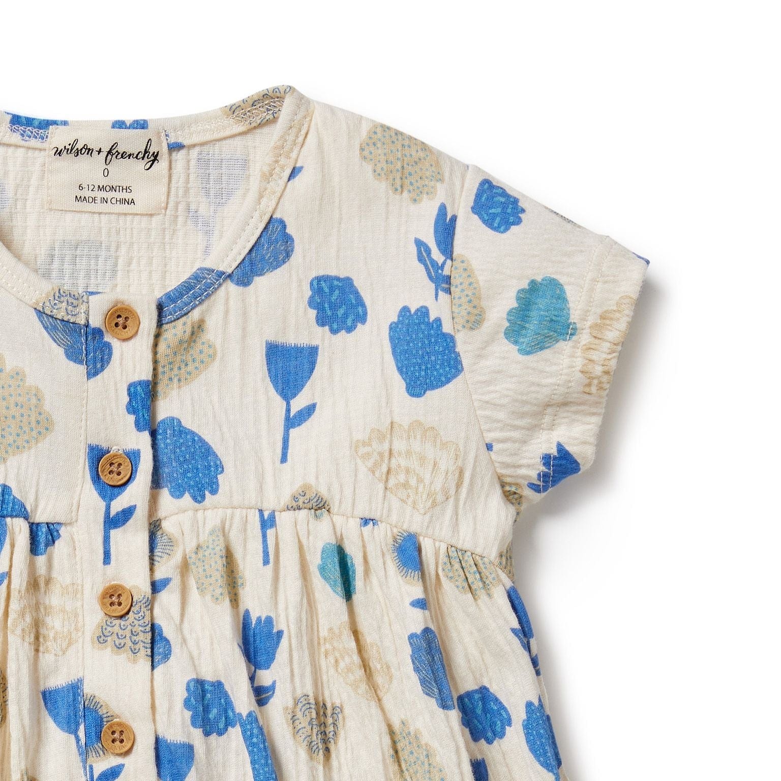 Wilson & Frenchy Girls Dress Ocean Breeze Crinkle Button Dress