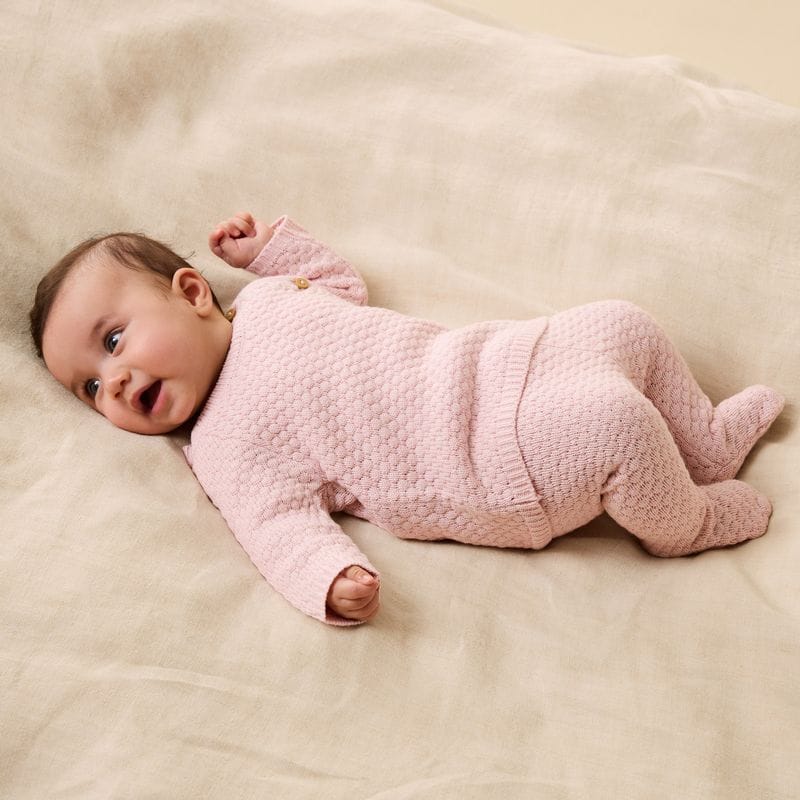 Wilson & Frenchy Girls Jumper Marshmellow Organic Knitted Bubble Kimono Cardigan