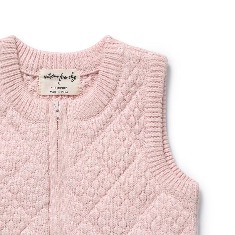 Wilson & Frenchy Girls Jumper Marshmellow Organic Knitted Bubble Vest