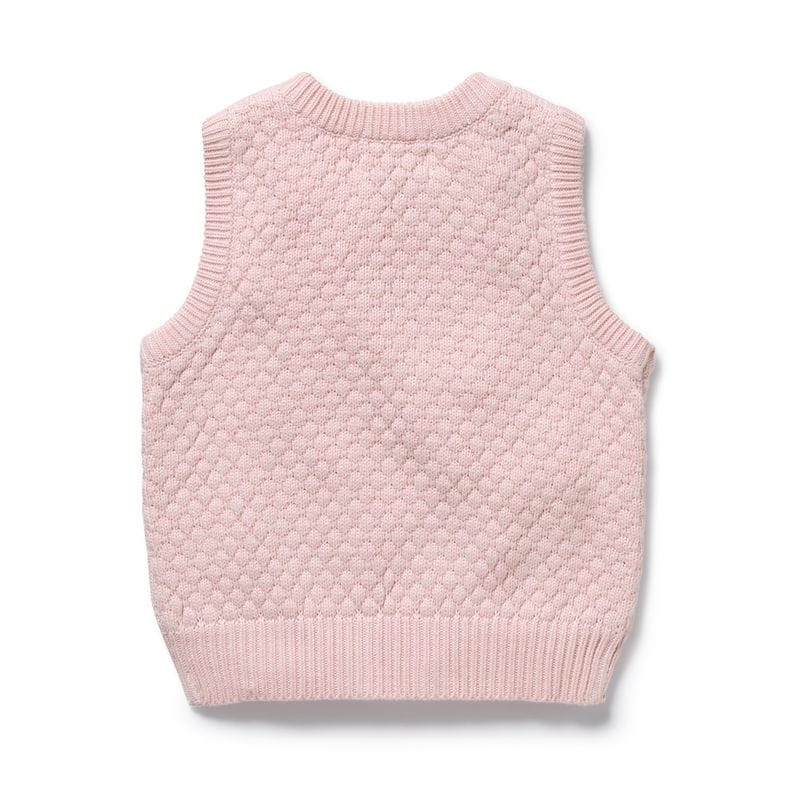 Wilson & Frenchy Girls Jumper Marshmellow Organic Knitted Bubble Vest