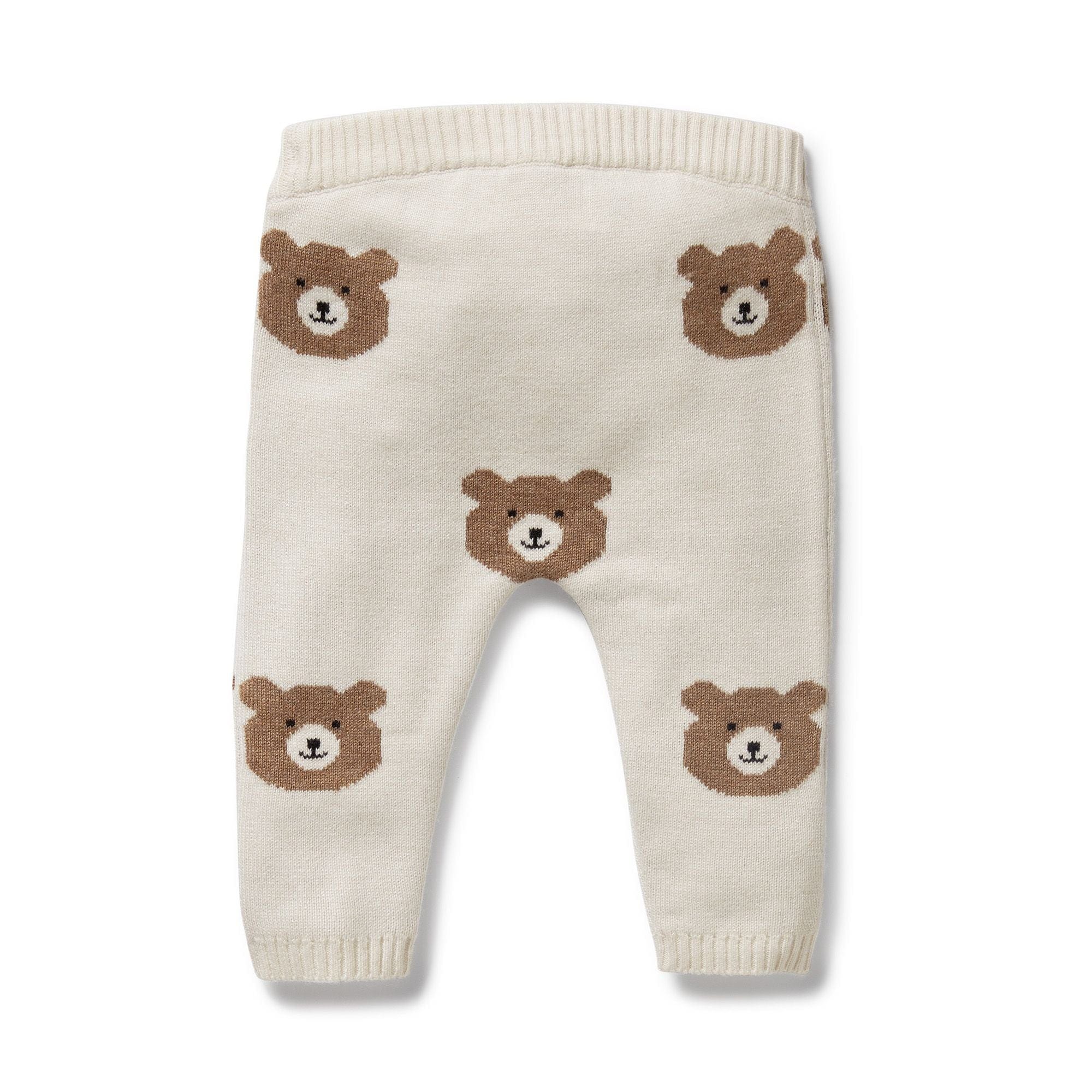 Wilson & Frenchy Girls Pants Beary Cute Organic Knitted Jacquard Legging