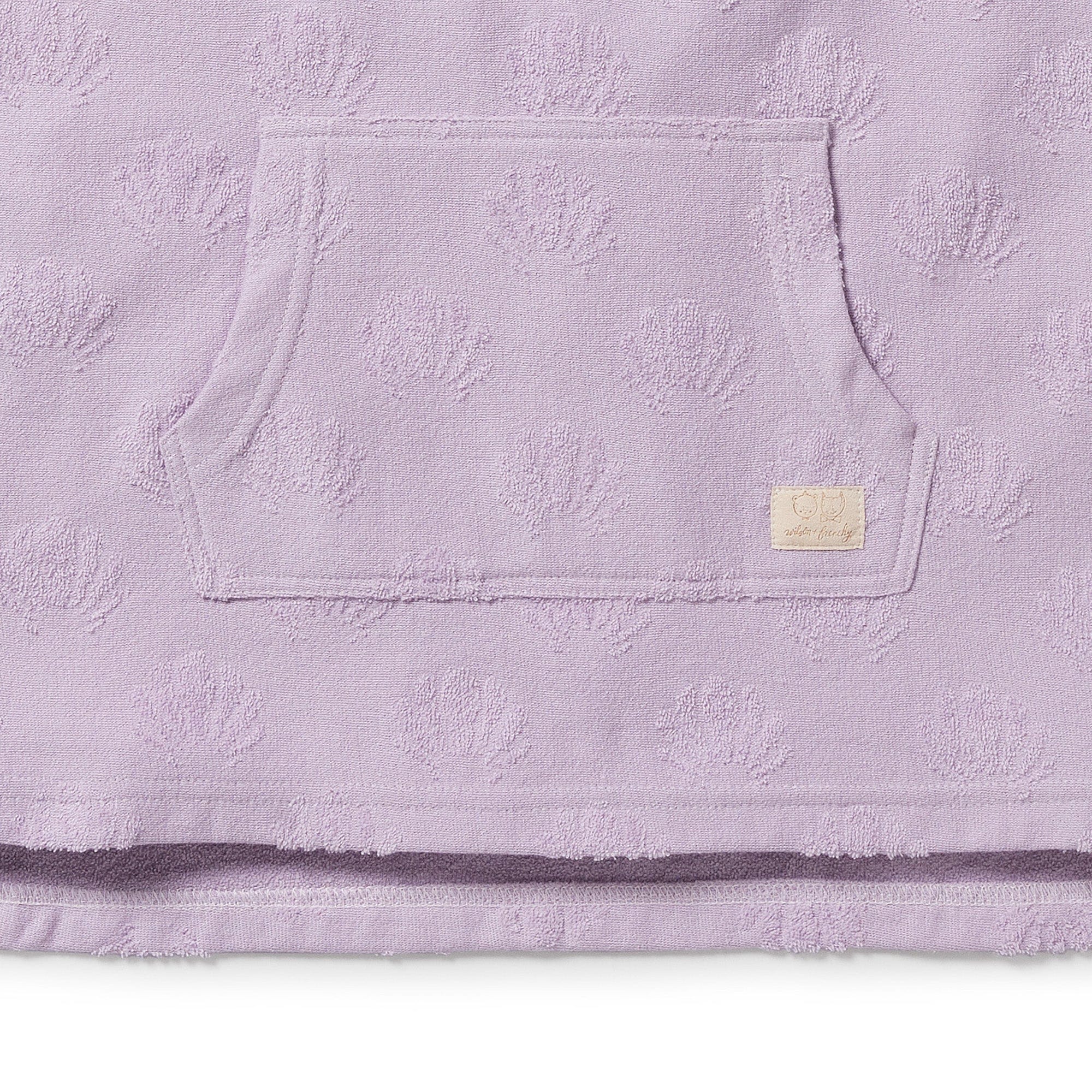 Wilson & Frenchy Girls Swimwear Lavender Shells Organic Terry Hooded Poncho