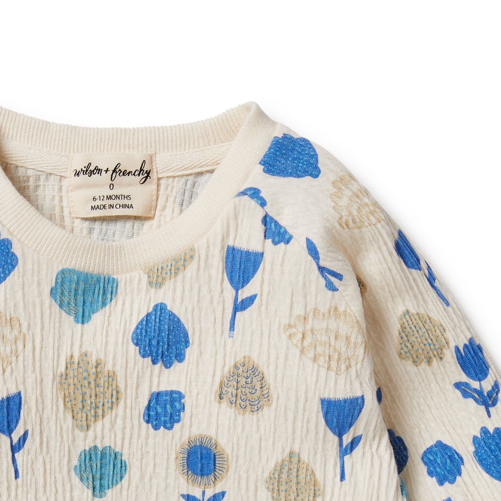 Wilson & Frenchy Girls Top Ocean Breeze Crinkle Sweat