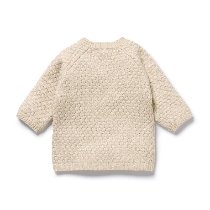 Wilson & Frenchy Unisex Jumper Cream Organic Knitted Bubble Kimono Cardigan