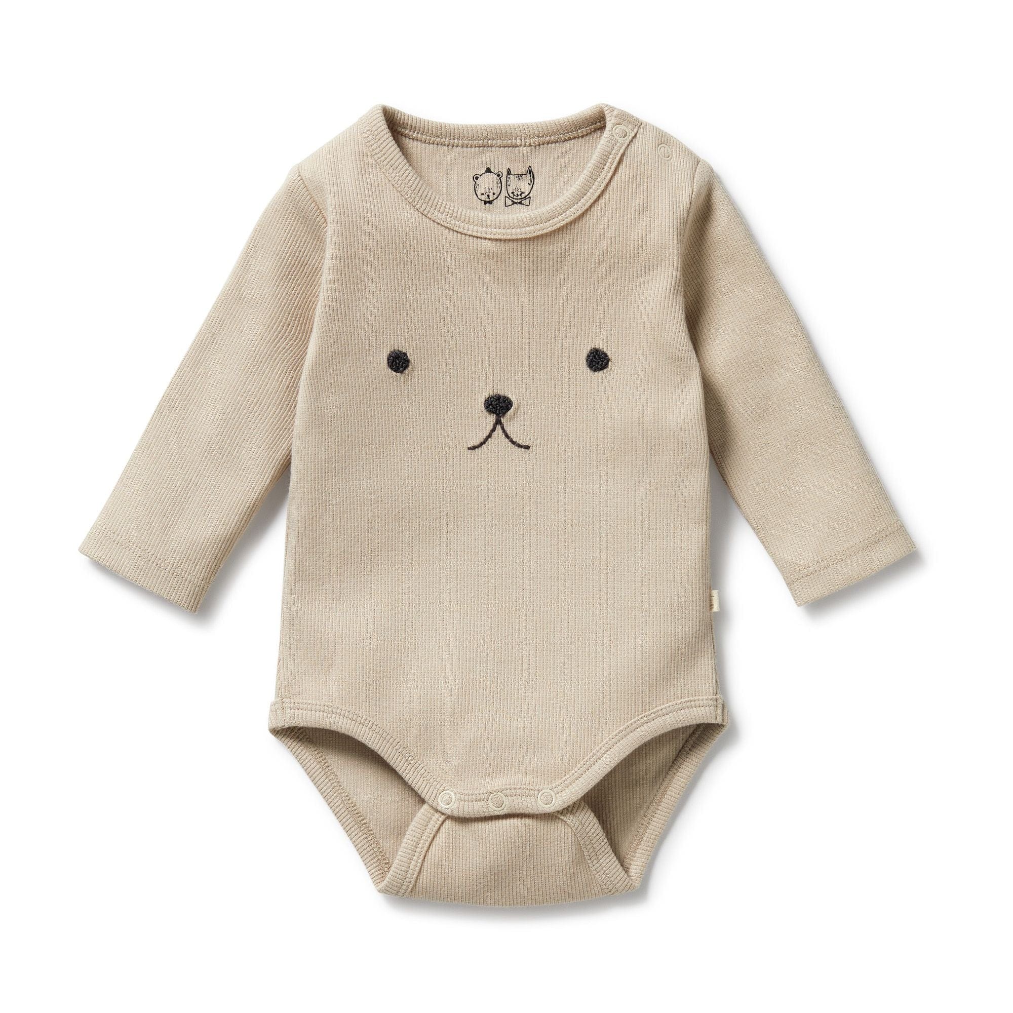 Wilson & Frenchy Unisex Onesie Biscuit Organic Rib Long Sleeved Bodysuit
